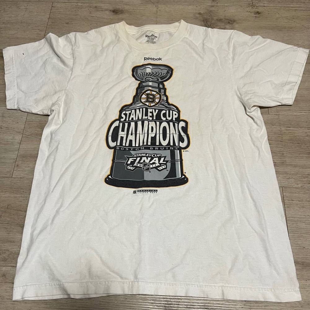 Boston Bruins Stanley Cup 2011 Champions Reebok NHL T-Shirt Men's Large